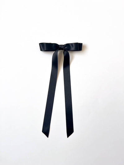 Long Satin Hair Barrette | Micro Alice Bow