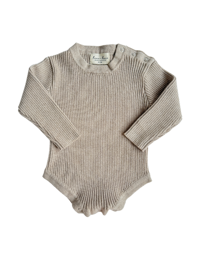 Baby Rib Bodysuit and Leggings | Heather Beige