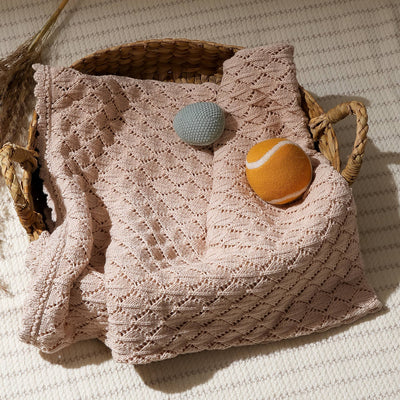 Cotton Pointal Diamond Soft Baby Blanket | Blush Pink