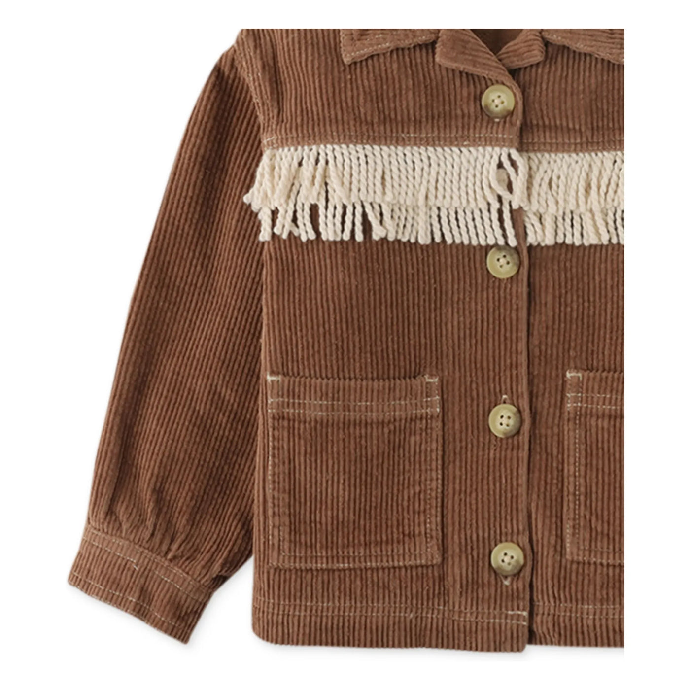 Cord Collar Fringe Jacket