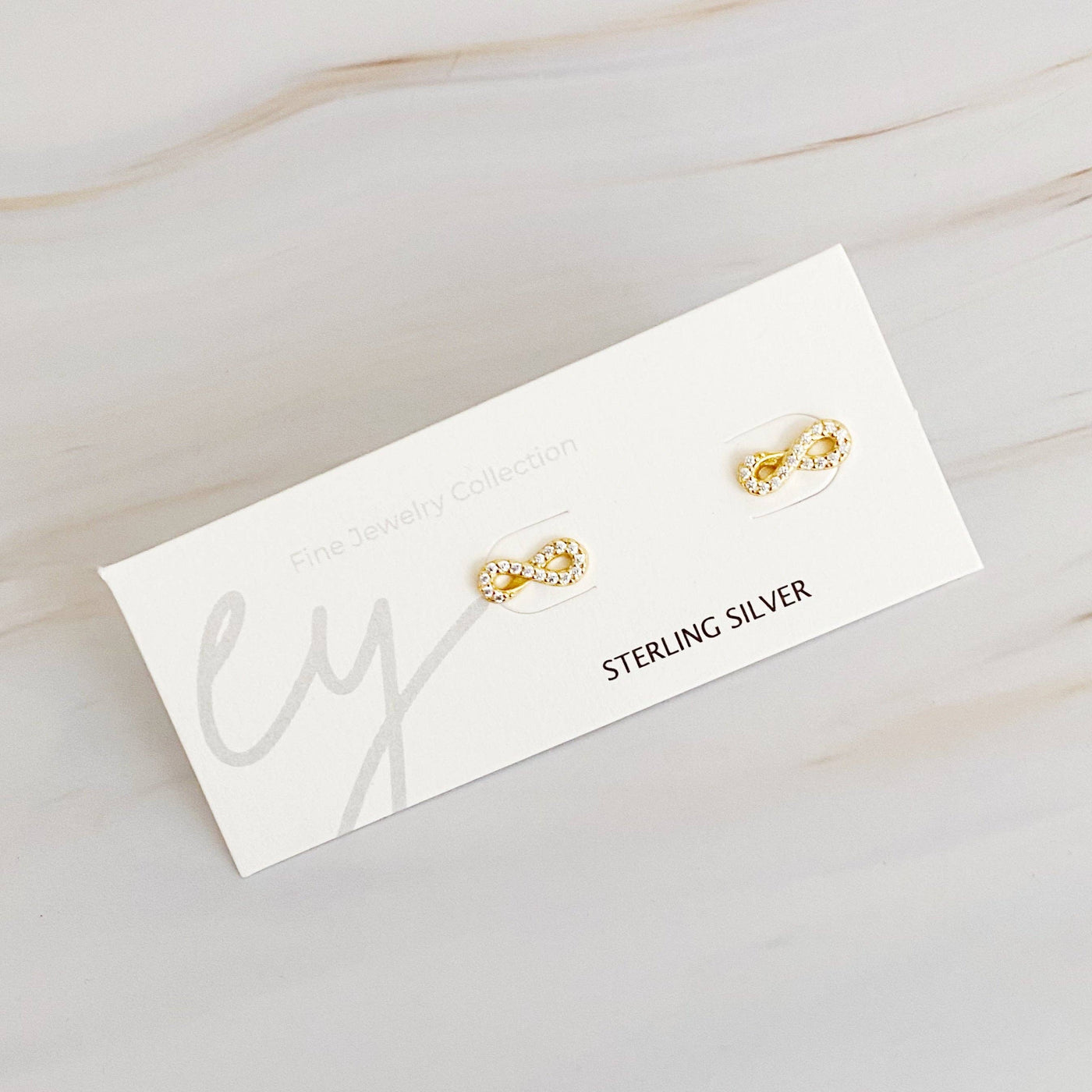 Mini Sparkle Stud Sterling Silver Earrings | Infinity