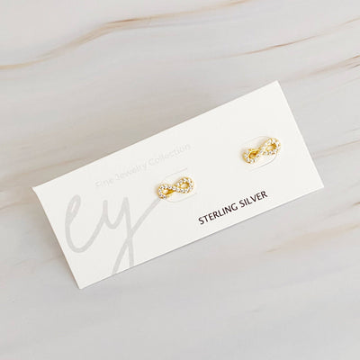 Mini Sparkle Stud Sterling Silver Earrings | Infinity