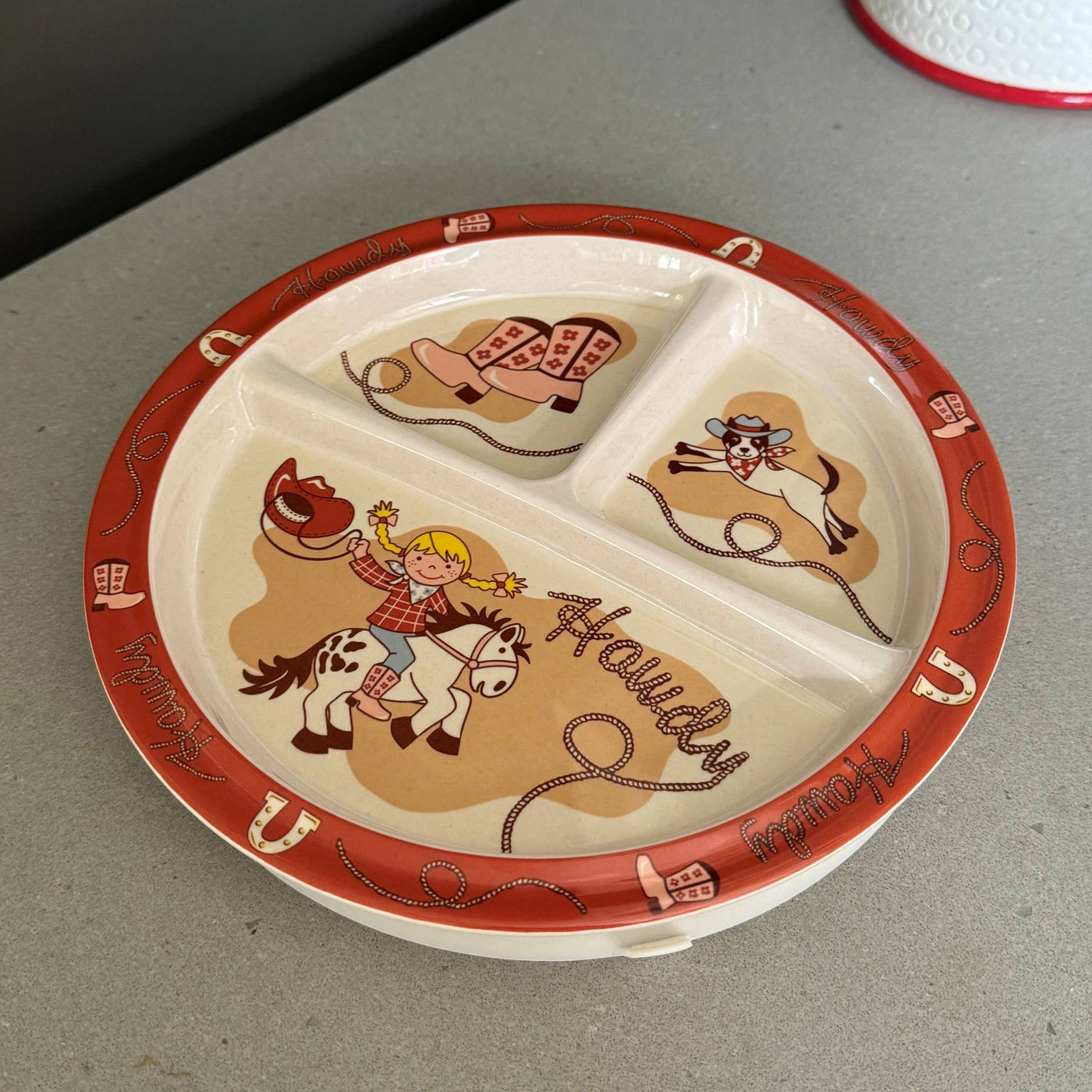 Divided Suction Plate | Howdy Cowgirl