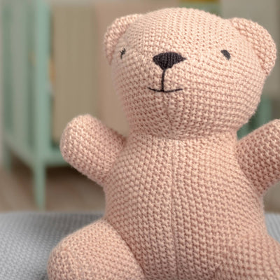Handcrafted Cotton Knitted Blush Bear