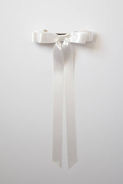 Long Satin Hair Barrette | Micro Alice Bow
