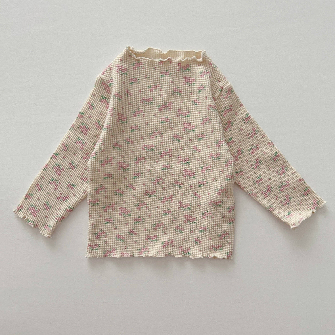 Waffle Knit Top | Pink Floral