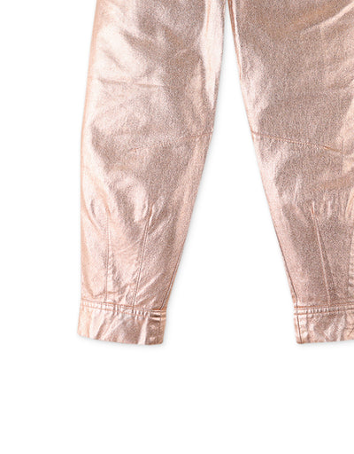 Balloon Fit Twill Pants | Bronze Lame