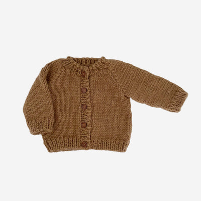 Classic Cardigan Walnut Baby Sweater