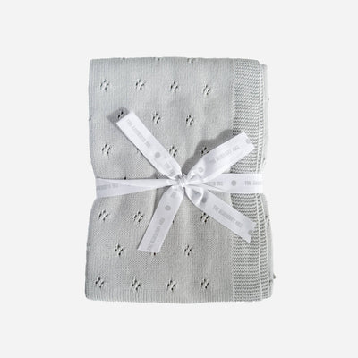 Heirloom Pique Grey Organic Cotton Baby Blanket