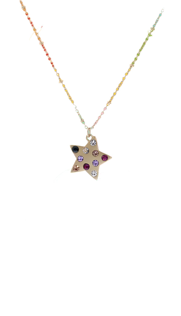 Multi Crystal Star Necklace