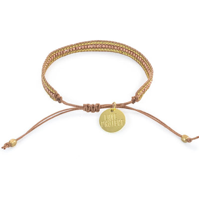 Skinny Diwali Beaded Bracelet | Gold Flame