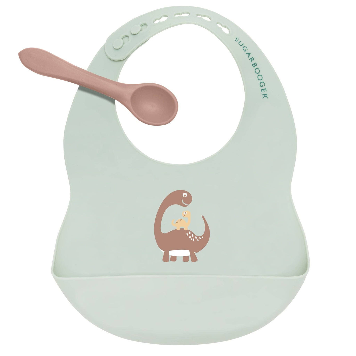 Fresh & Messy Bib & Spoon Set | Baby Dinosaur