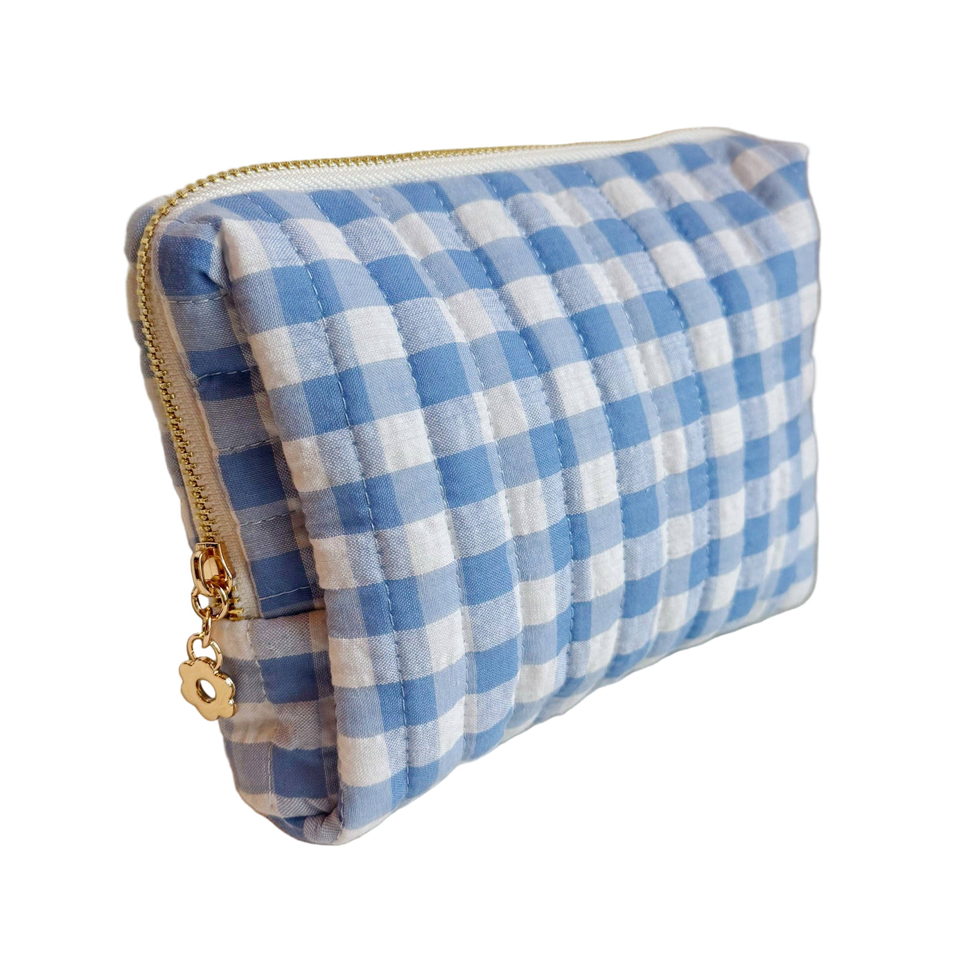 Gingham Cosmetic Case | Blue
