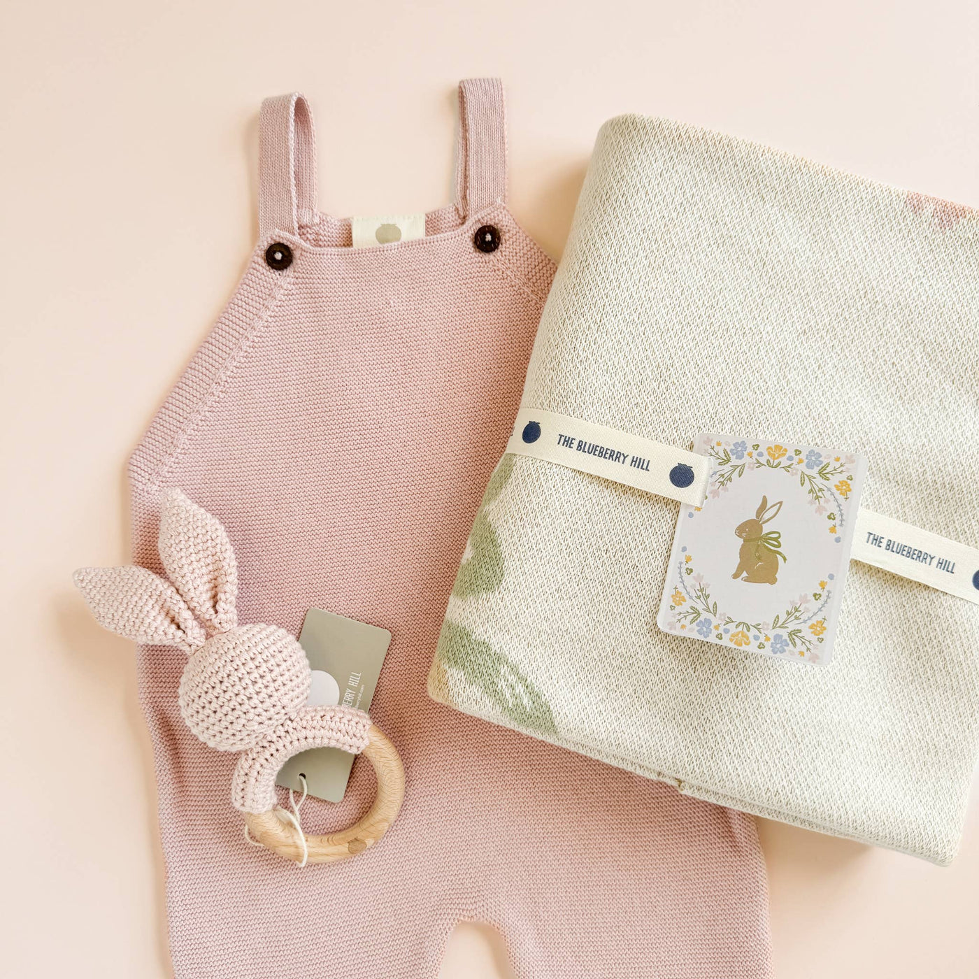 Pastel Bunny Organic Cotton Baby Blanket