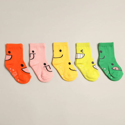 Kids' Funny Emotion Crew Socks | Pink