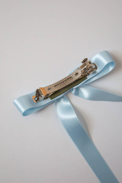 Long Satin Hair Barrette | Micro Alice Bow