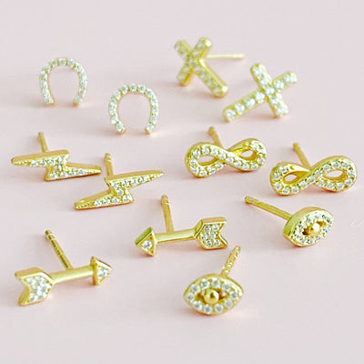 Mini Sparkle Stud Sterling Silver Earrings | Pretty Eye