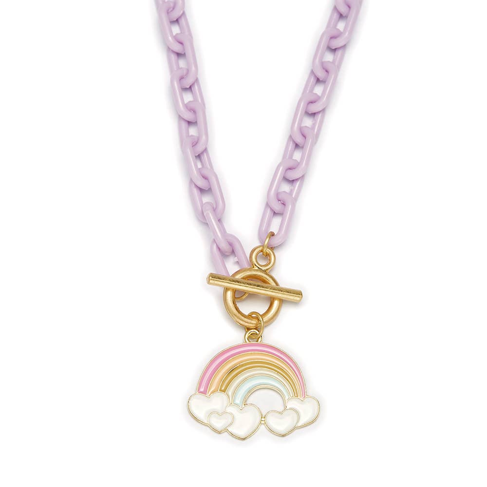 Rainbow Charm on Lavender Chain