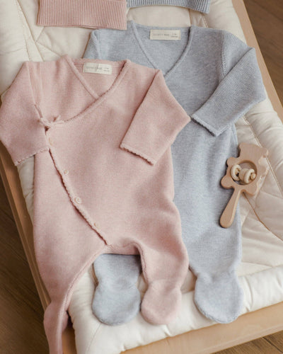 Wrap Knit Footie || Heathered Rose