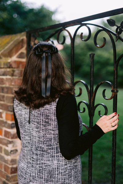 Long Satin Hair Barrette | Micro Alice Bow