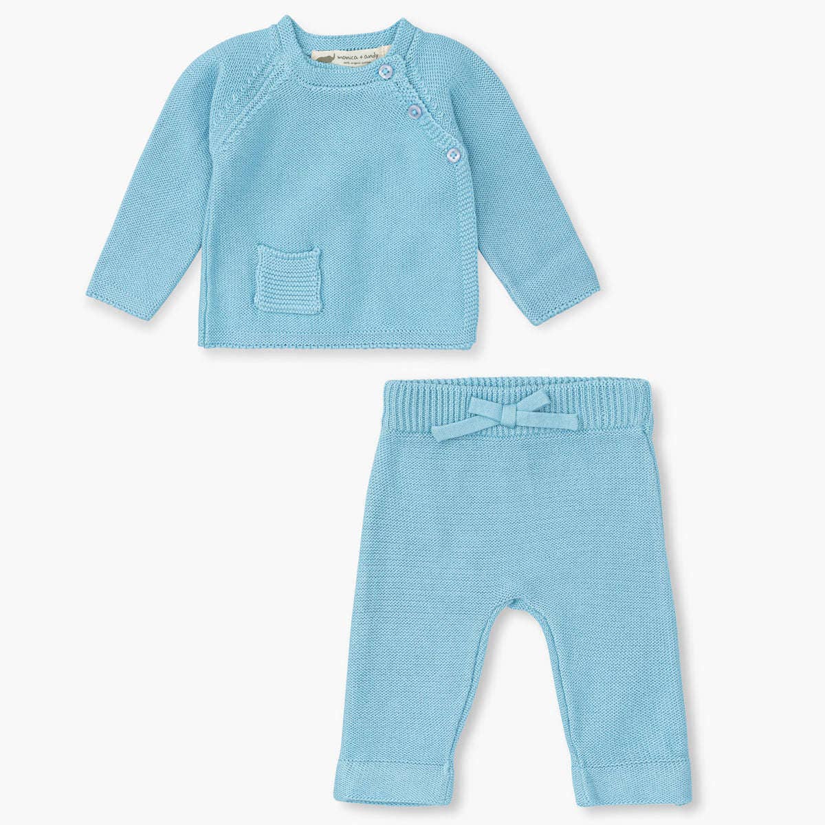 Light Blue Knit Baby Set