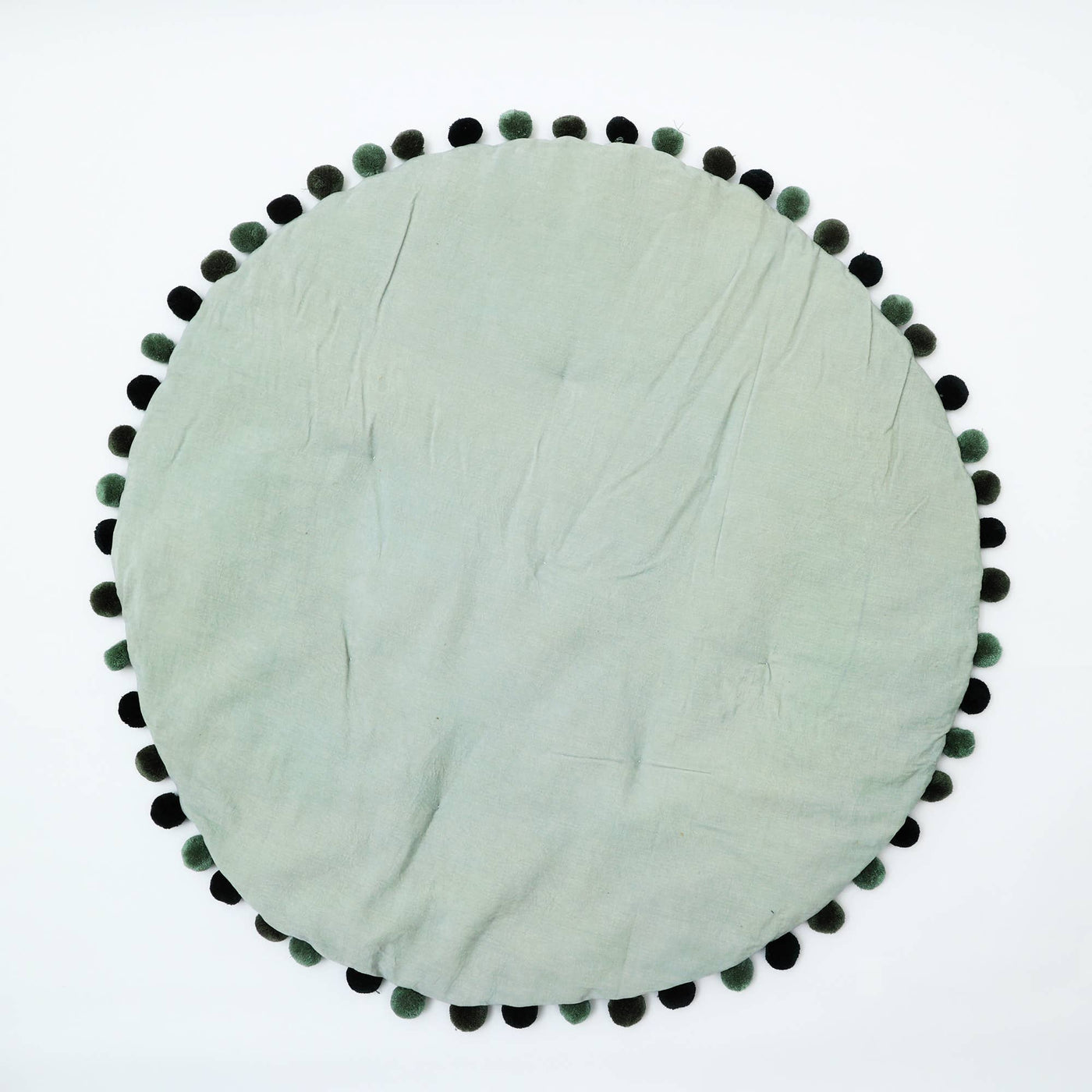Cotton Soft & Fine Velvet Round Playmat with Pom Pom-48"