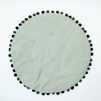 Cotton Soft & Fine Velvet Round Playmat with Pom Pom-48"