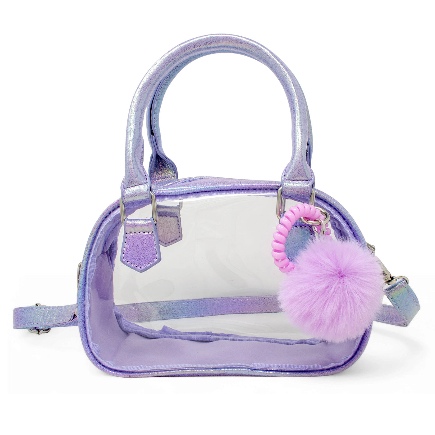 Girl's Game Day Glam Clear Crossbody Bag | Purple or Hot Pink
