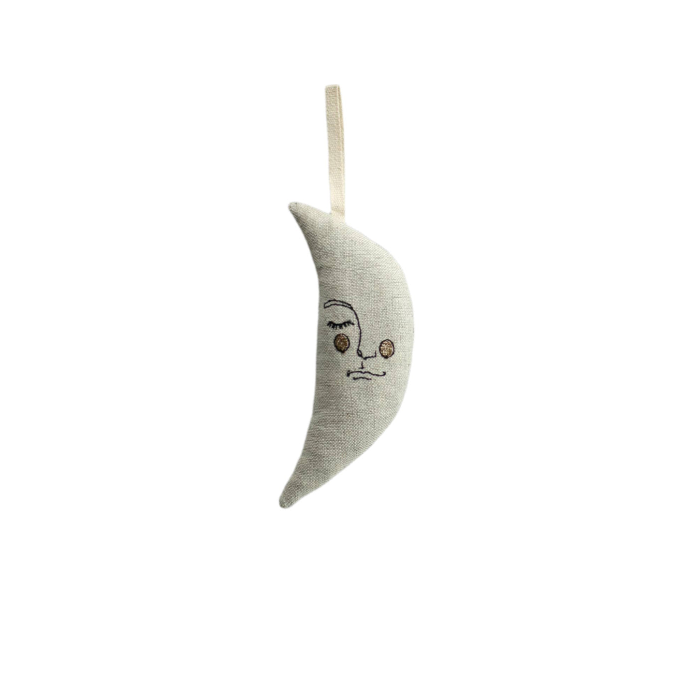 Beige/Gold Moon Man Lavender Filled Ornament