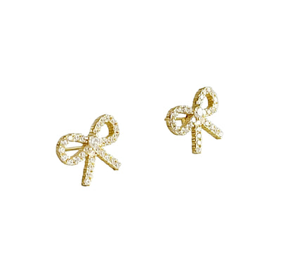 Shine Mini Bow Sterling Silver Earrings