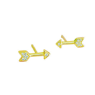 Mini Sparkle Stud Sterling Silver Earrings | Arrows