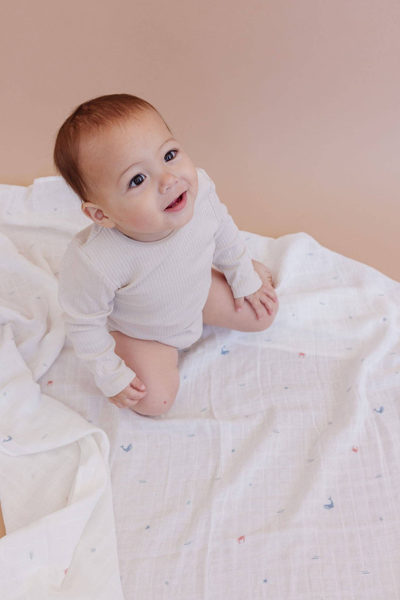 Nautical Ocean Organic Muslin Baby Swaddle Blanket