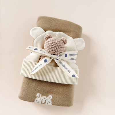 Teether Bear Brown Baby Rattle