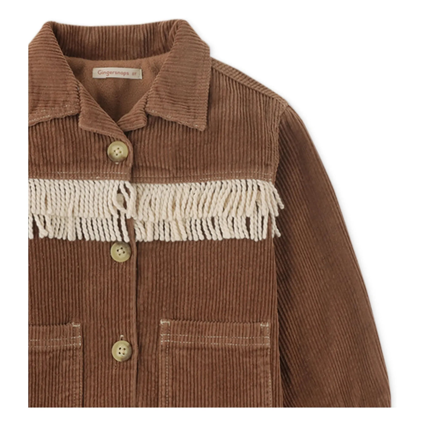 Cord Collar Fringe Jacket