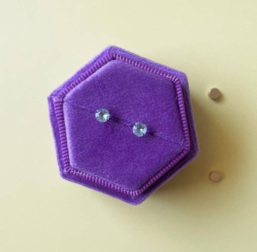 December Birthstone (Blue Zircon) Earrings