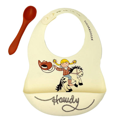 Fresh & Messy Bib & Spoon Set | Howdy Cowgirl