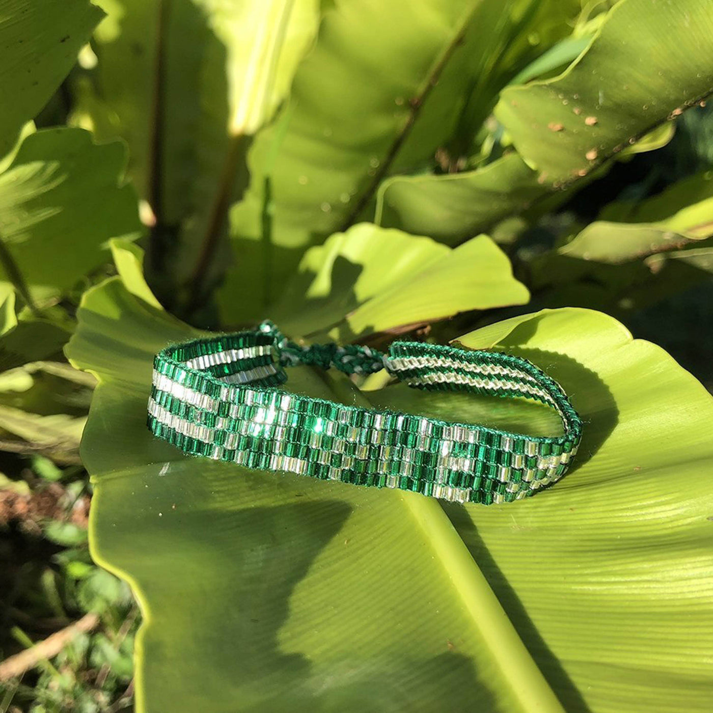 Seed Bead LOVE Bracelet | Green