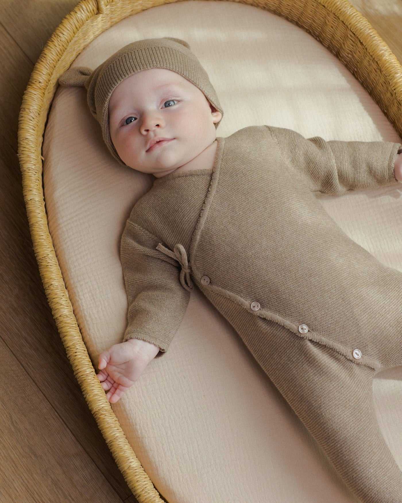 Baby Bear Beanie || Heathered Mocha