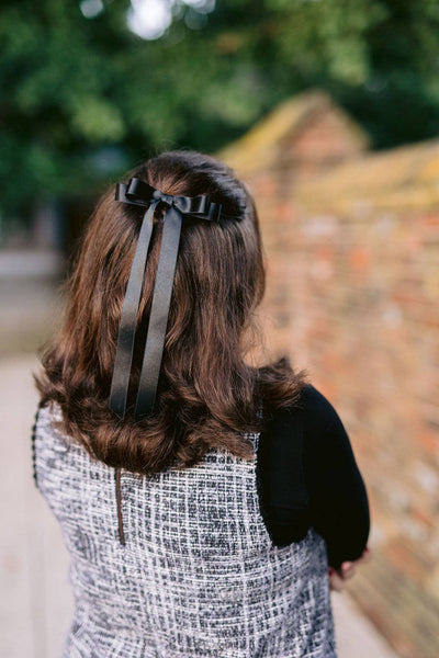 Long Satin Hair Barrette | Micro Alice Bow