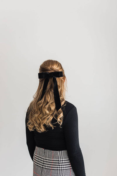 Long Velvet Hair Barrette | Judy Bow - Long Length