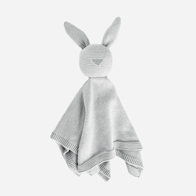 Lovey Bunny Grey Organic Cotton Baby Blanket