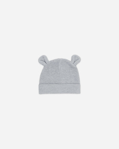 Baby Bear Beanie || Heathered Dusty Blue