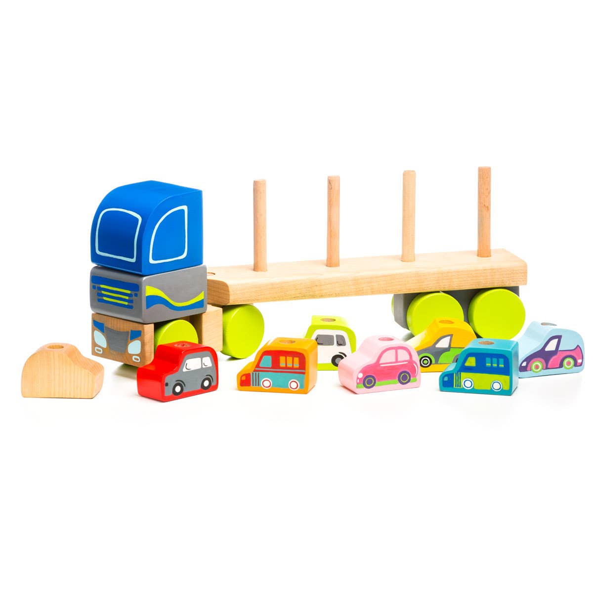 Wooden Truck with Cars