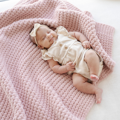 WAFFLE KNIT RECEIVING BLANKETS
