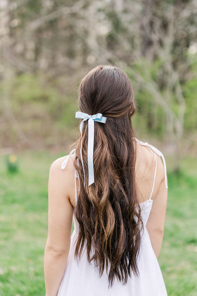 Long Satin Hair Barrette | Micro Alice Bow