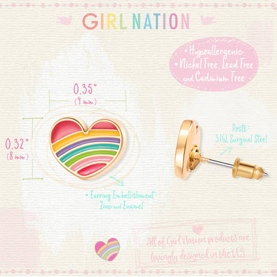 Cutie Stud Earrings | Rainbow Heart