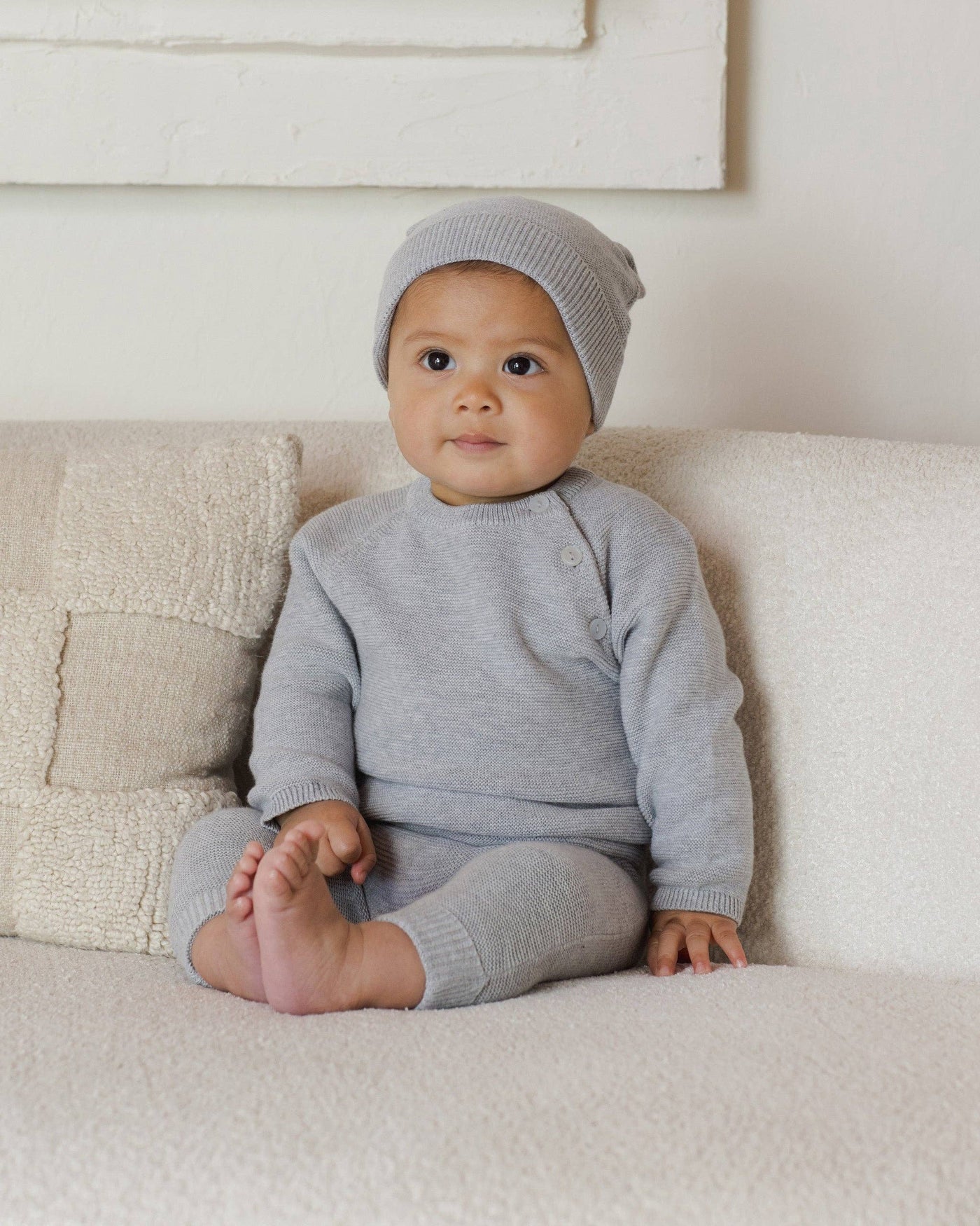 Bailey Knit Sweater, Leggings, and Booties Set || Heathered Dusty Blue