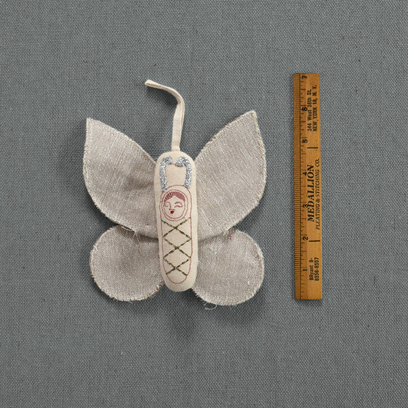 Sleepy Moth Kantha Wings Ornament