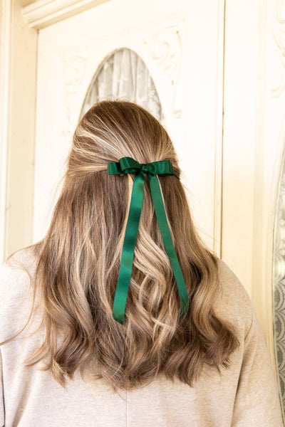 Long Satin Hair Barrette | Micro Alice Bow