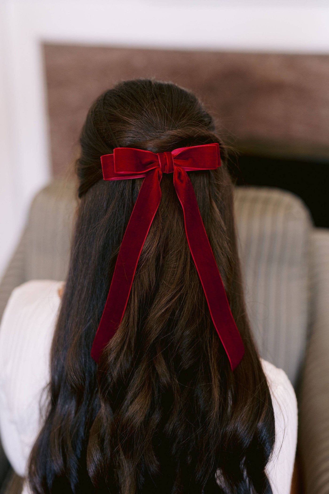 Long Velvet Hair Barrette | Alice Bow - Long Length